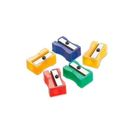 Acme United Westcott One-Hole Manual Pencil Sharpeners, 4in x 2in x 1in, Assorted Colors, 24/Pack 15993